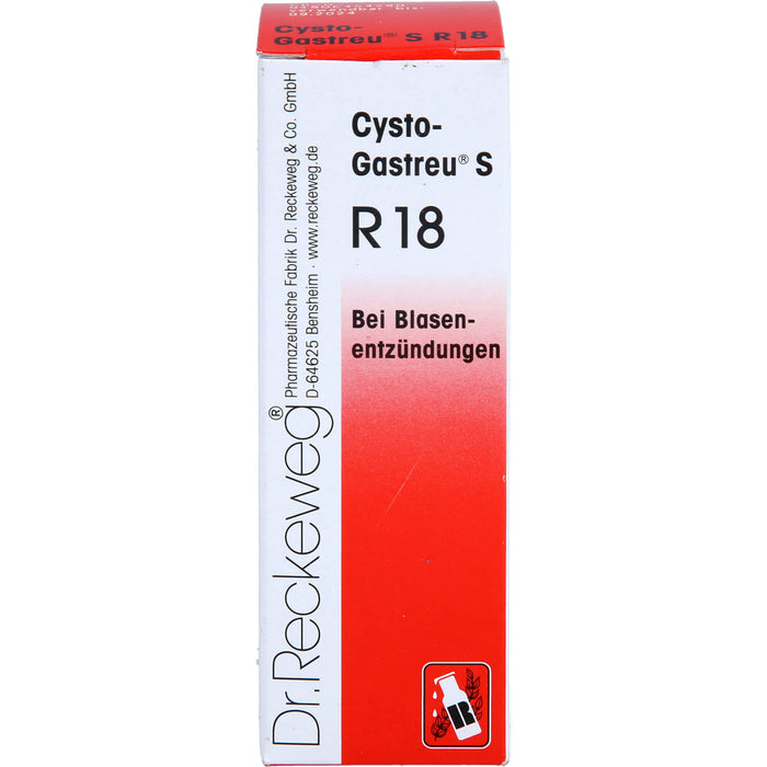 Dr.Reckeweg Cysto-Gastreu S R18 Tropfen bei Blasenentzündungen, 22 ml Lösung