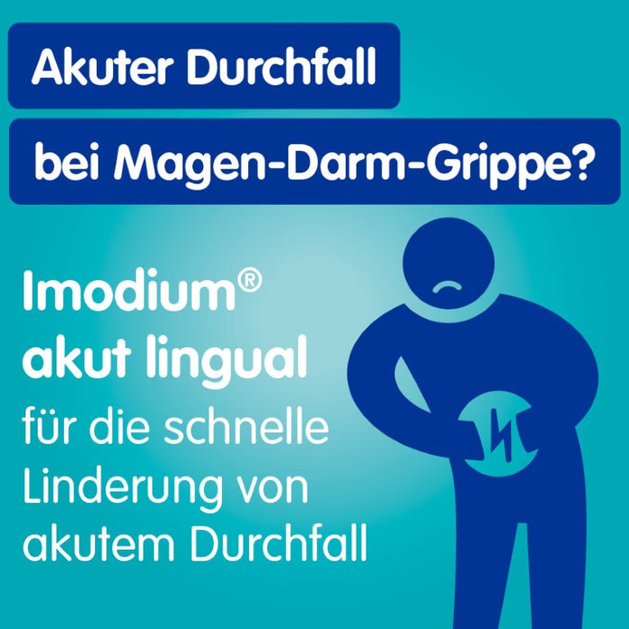 Imodium akut lingual Schmelztabletten bei akutem Durchfall, 12 pcs. Tablets