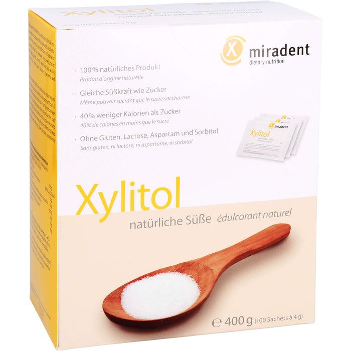 miradent Xylitol natürlicher Zuckaustauschstoff Sachets, 400 g Poudre