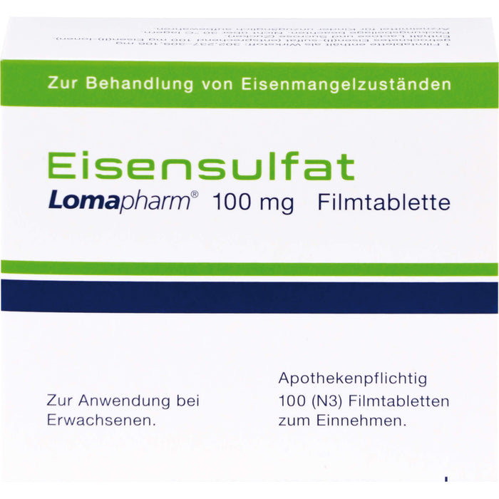 Eisensulfat Lomapharm 100 mg, 100 pc Tablettes