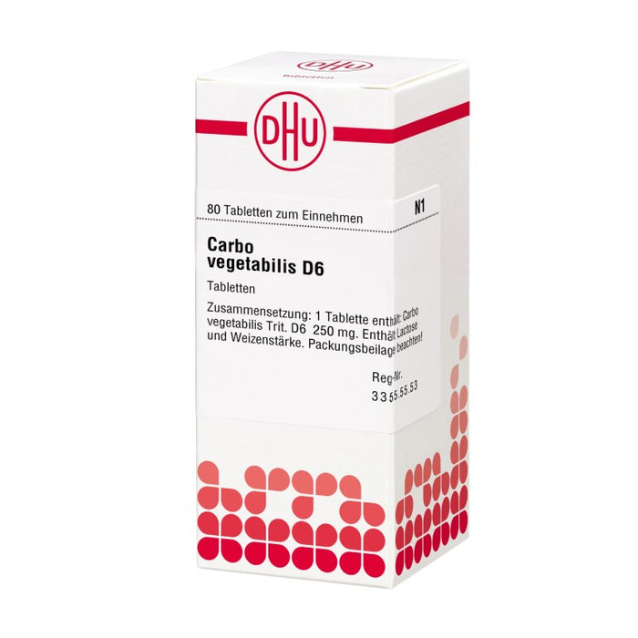 DHU Carbo vegetabilis D6 Tabletten, 80 St. Tabletten