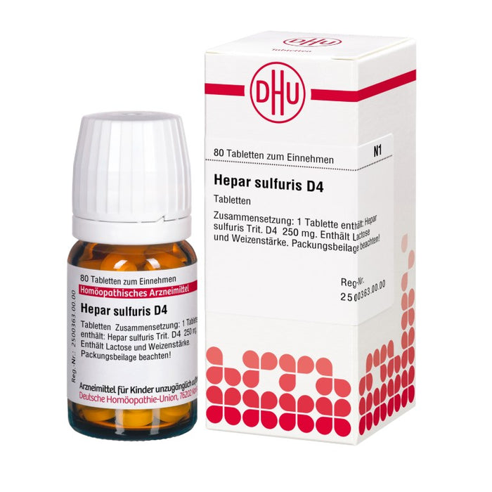 DHU Hepar sulfuris D4 Tabletten, 80 St. Tabletten