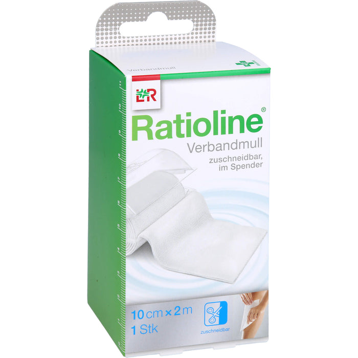 Ratioline acute Verbandmull gerollt 10cmx1m, 1 St. Wundauflagen