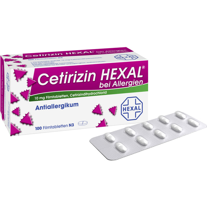 Cetirizin HEXAL Tabletten bei Allergien, 100 pcs. Tablets