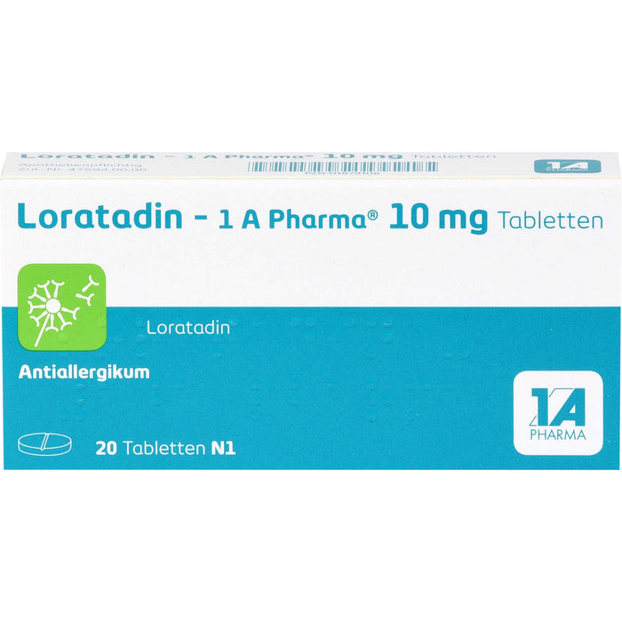 Loratadin - 1A Pharma 10 mg Tabletten Antiallergikum, 20 pcs. Tablets