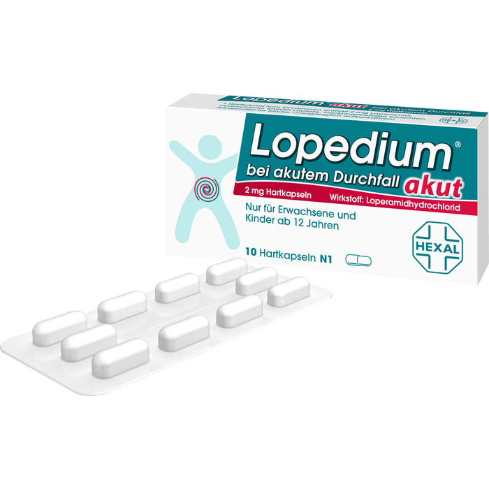 Lopedium akut bei akutem Durchfall, 10 pcs. Capsules