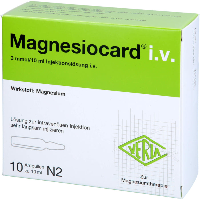 Magnesiocard i.v. Ampullen bei Magnesiummangel, 100 ml Solution