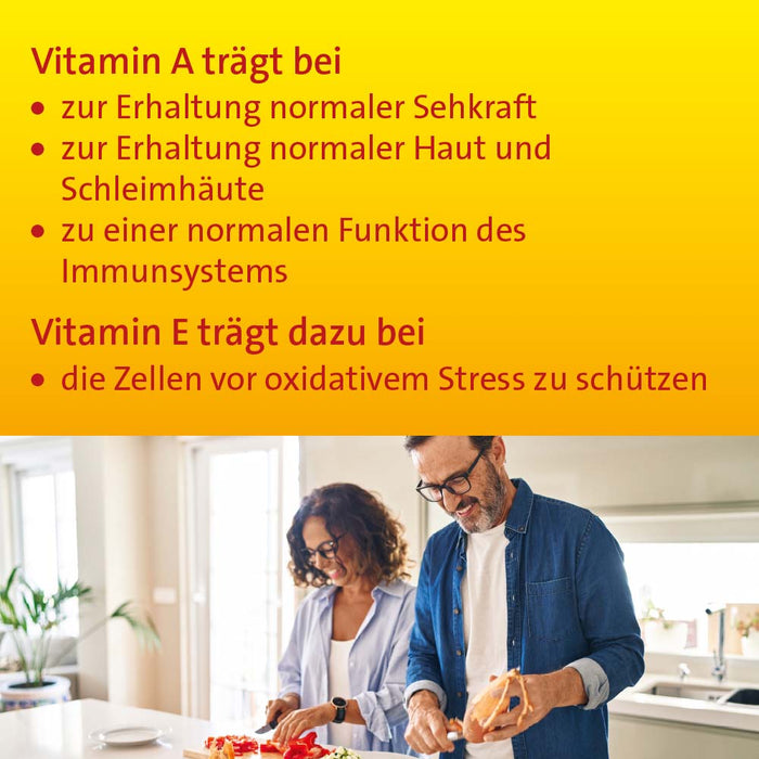 HEVERT Vitamin A + E vegane Kapseln zur Unterstützung der Erhaltung der Sehkraft und zum Schutz der Zellen vor oxidativem Stress, 60 pc Capsules