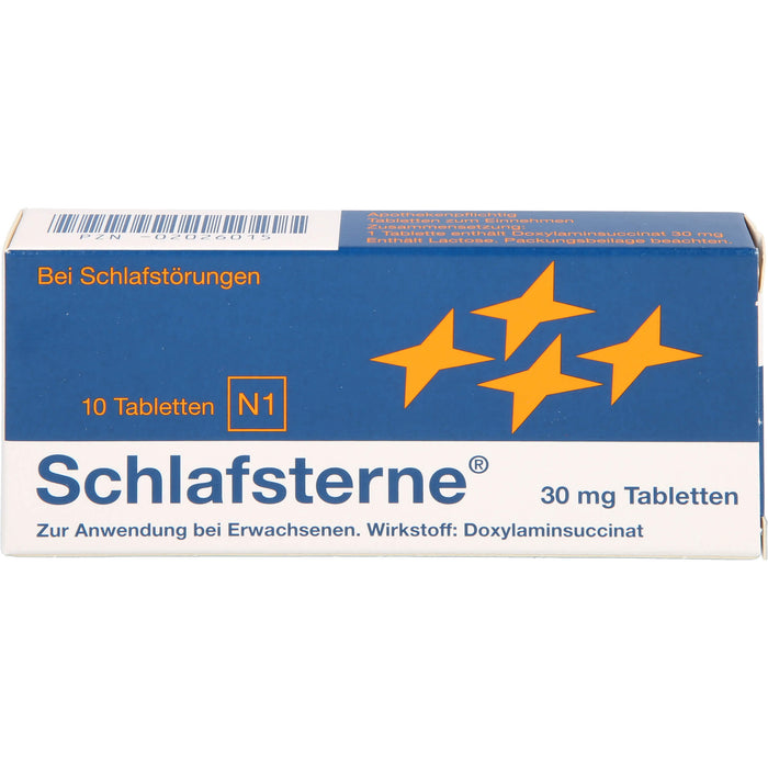 Schlafsterne 30 mg Tabletten bei Schlafstörungen, 10 pc Tablettes