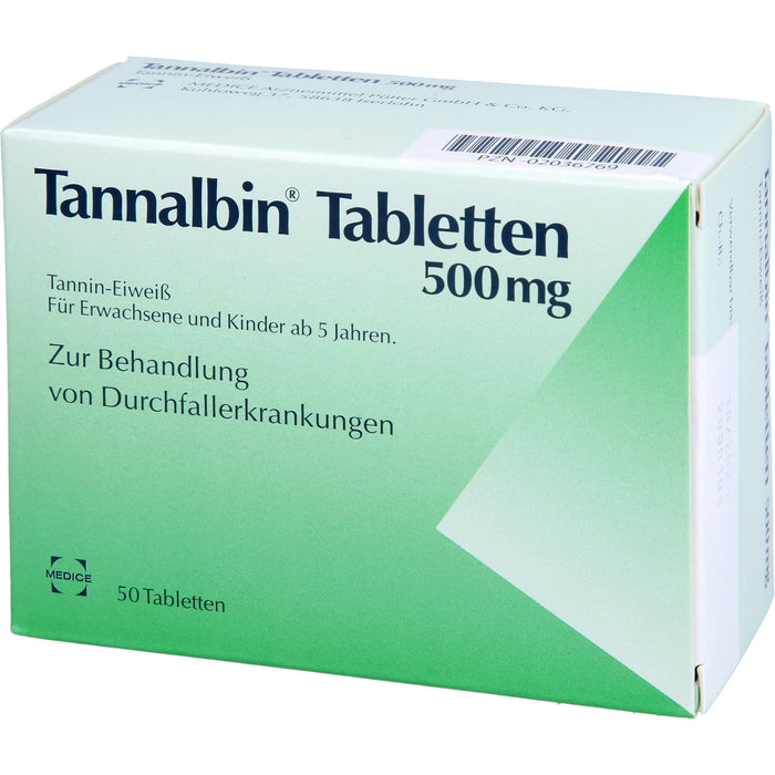 Tannalbin Tabletten 500 mg, 50 St. Tabletten