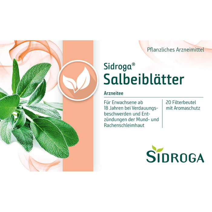 Sidroga Salbeiblätter Arzneitee bei Verdauungsbeschwerden, 20 pc Sachets