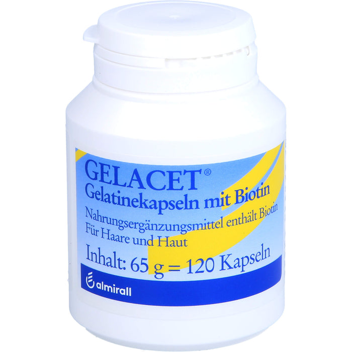 GELACET Gelatinekapseln mit Biotin für Haare und Haut, 120 St. Kapseln