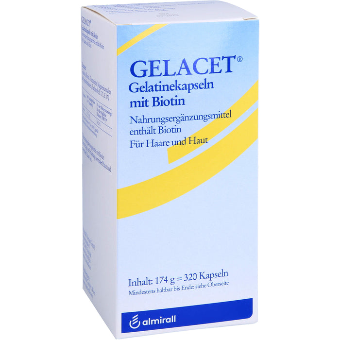 GELACET Gelatinekapseln mit Biotin für Haare und Haut, 320 pc Capsules