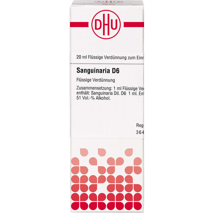 Sanguinaria D6 DHU Dilution, 20 ml Lösung