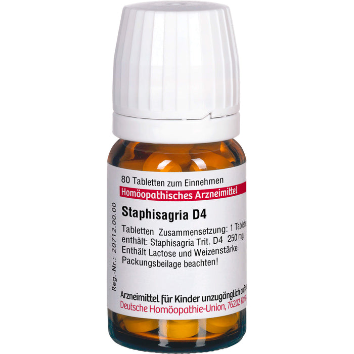 DHU Staphisagria D4 Tabletten, 80 St. Tabletten