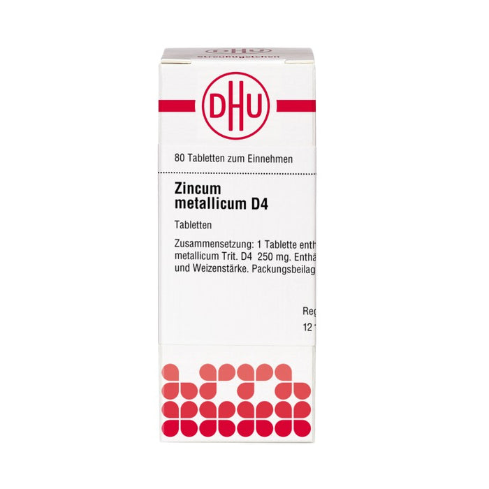 DHU Zincum metallicum D4 Tabletten, 80 St. Tabletten