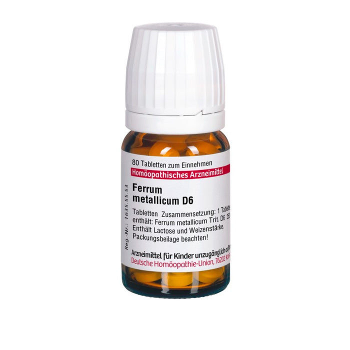 DHU Ferrum metallicum D6 Tabletten, 80 St. Tabletten