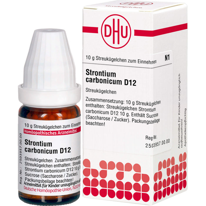 Strontium carbonicum D12 DHU Globuli, 10 g Globuli