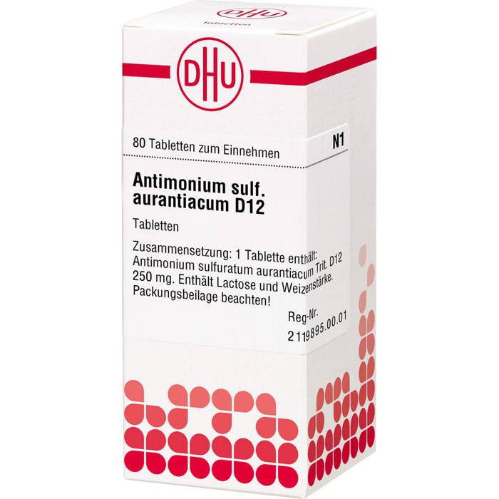 DHU Antimonium sulfuratum aurantiacum D12 Tabletten, 80 pc Tablettes