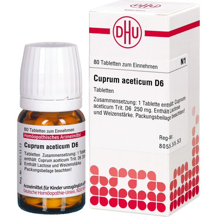 Cuprum aceticum D6 DHU Tabletten, 80 St. Tabletten