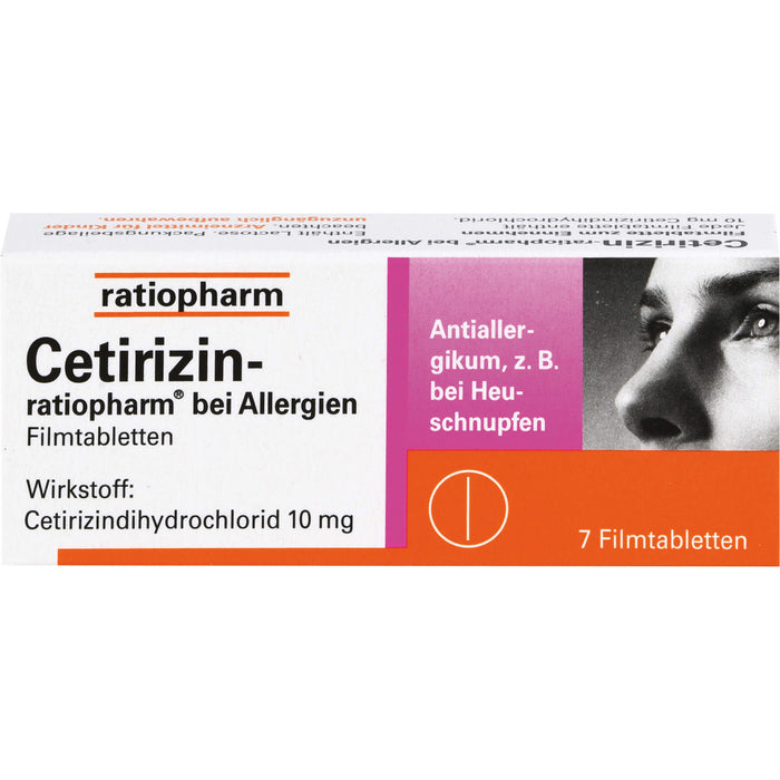 Cetirizin-ratiopharm 10 mg bei Allergien Filmtabletten, 7 pc Tablettes