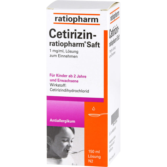 Cetirizin-ratiopharm Saft Antiallergikum, 150 ml Solution