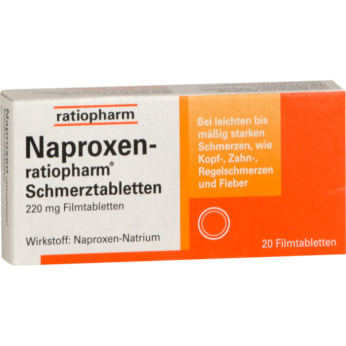 Naproxen-ratiopharm Schmerztabletten, 20 pc Tablettes