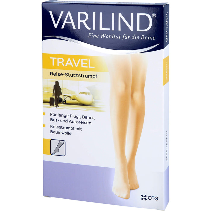 VARILIND TRAVEL Knie Baumwolle blau M, 2 St