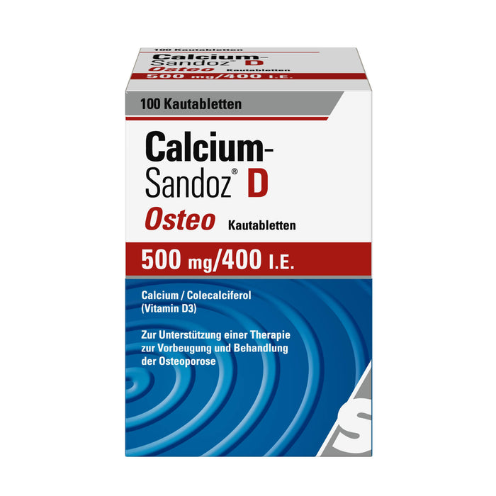 Calcium-Sandoz D Osteo 500 mg/400 I.E. Kautabletten, 100 pcs. Tablets