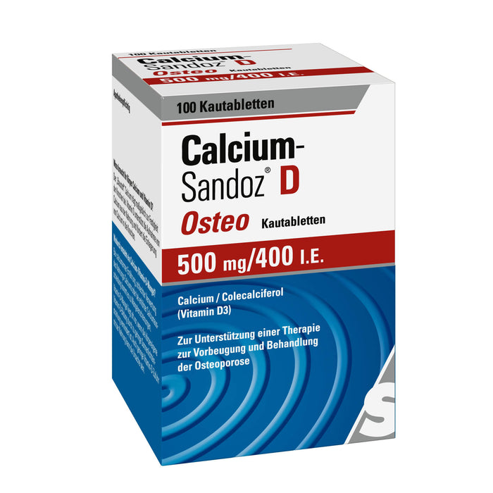 Calcium-Sandoz D Osteo 500 mg/400 I.E. Kautabletten, 100 pc Tablettes