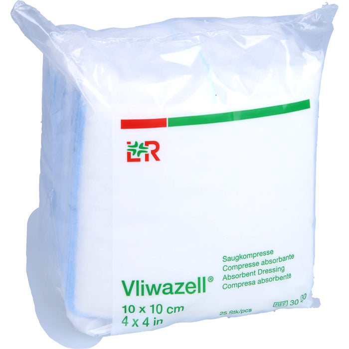 Vliwazell Saugkompressen 10 x 10 cm, 25 pc Compresses