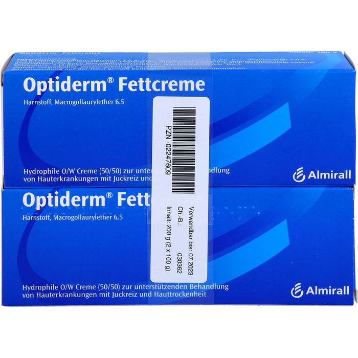 Optiderm Fettcreme bei Juckreiz und Hauttrockenheit, 200 g Crème