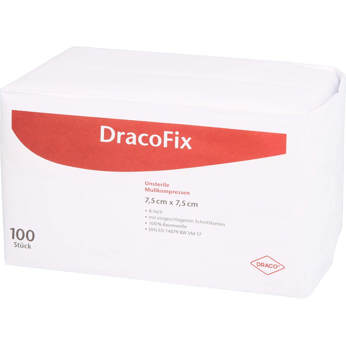 DRACOFIX OP KOM unsteril 7,5X7,5 8fach, 100 pc Compresses