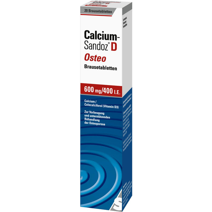 Calcium-Sandoz D Osteo 600 mg/400 I.E. Brausetabletten, 20 St. Tabletten