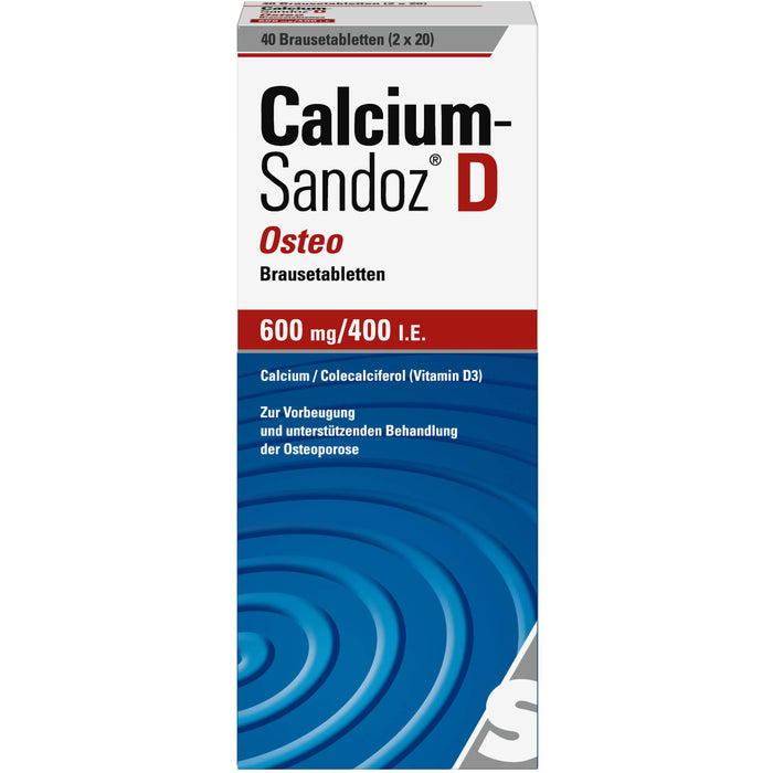 Calcium-Sandoz D Osteo 600 mg/400 I.E. Brausetabletten, 40 pcs. Tablets