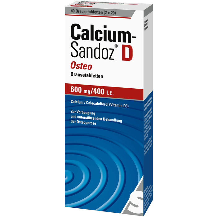 Calcium-Sandoz D Osteo 600 mg/400 I.E. Brausetabletten, 40 pc Tablettes