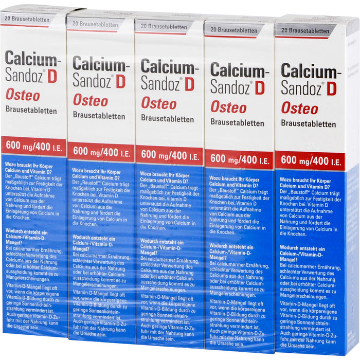 Calcium-Sandoz D Osteo 600 mg/400 I.E. Brausetabletten, 100 St. Tabletten