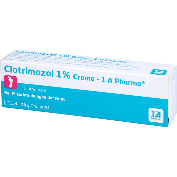 Clotrimazol 1 % Creme 1A Pharma bei Pilzerkrankungen der Haut, 20 g Cream