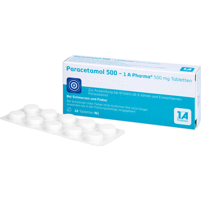 Paracetamol 500 - 1 A Pharma Tabletten, 10 St. Tabletten