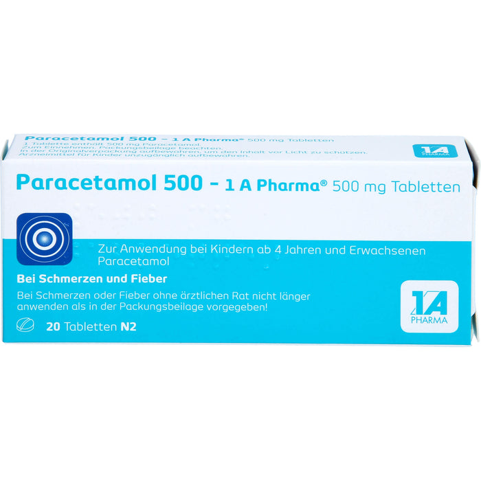 Paracetamol 500 - 1 A Pharma, 20 pcs. Tablets