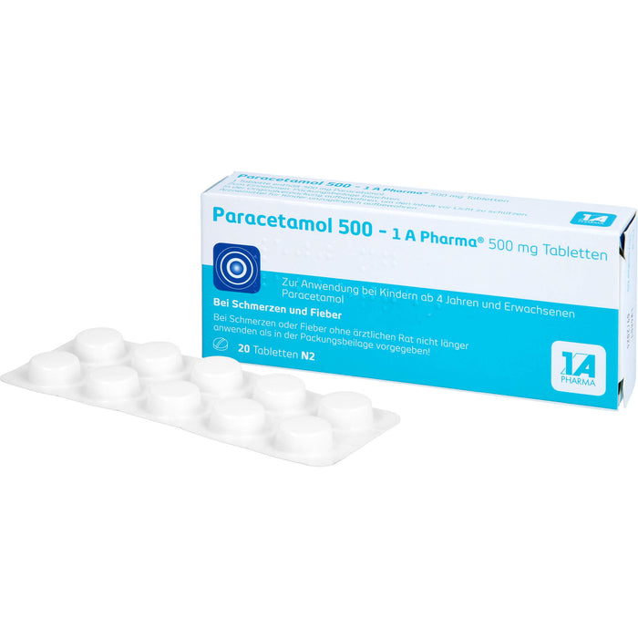 Paracetamol 500 - 1 A Pharma, 20 pc Tablettes