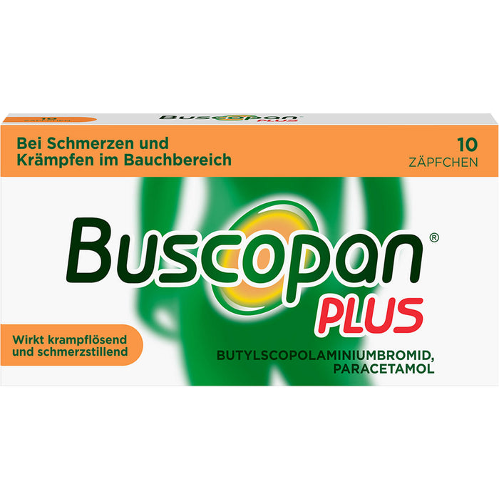 Buscopan plus Zäpfchen bei Schmerzen und Krämpfen im Bauchbereich, 10 pc Suppositoires