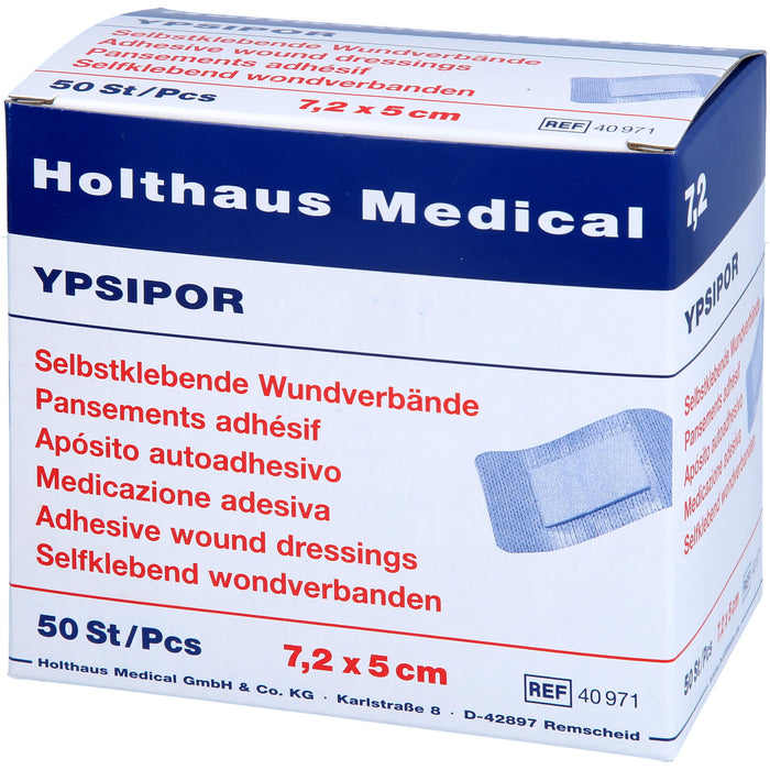 WUNDVERBAND steril YPSIPOR 7,2x5cm, 50 St VER