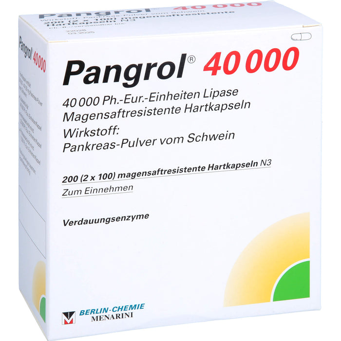 Pangrol 40000 Kapseln Verdauungsenzyme, 200 pc Capsules