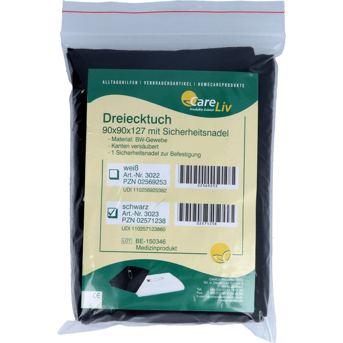 Dreiecktuch BW schwarz 90x90x127 m Sicherheitsnad., 1 St. Tuch