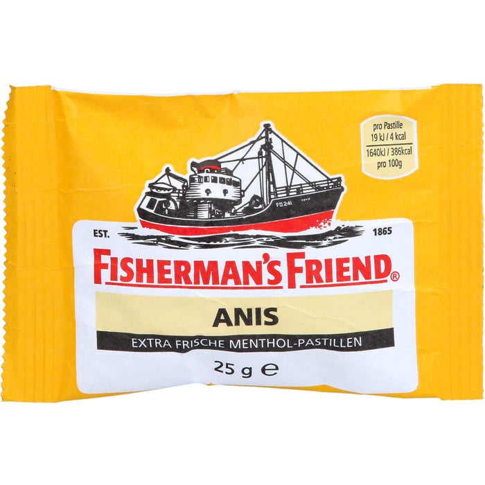 FISHERMAN’S FRIEND Anis mit Zucker Menthol-Pastillen, 25 g Pastillen