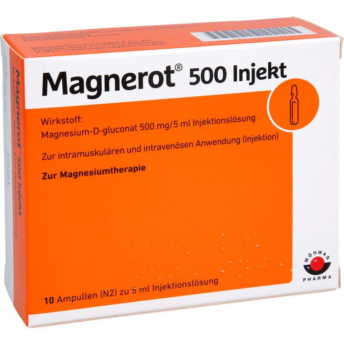 Magnerot 500 Injekt zur intramuskulären und intravenösen Anwendung, 10 pc Ampoules