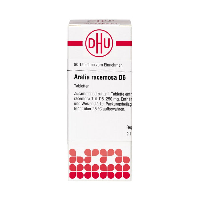 DHU Aralia racemosa D6 Tabletten, 80 pc Tablettes