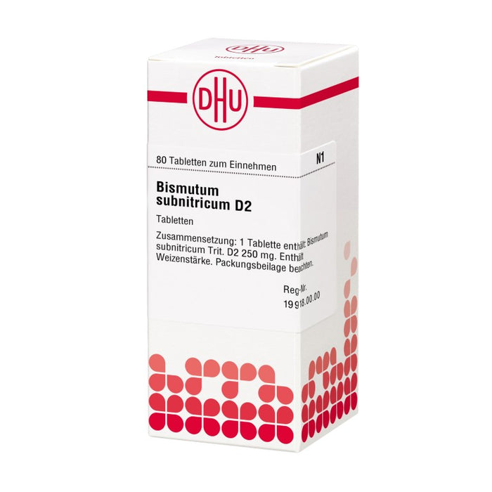 Bismutum subnitricum D2 DHU Tabletten, 80 St. Tabletten