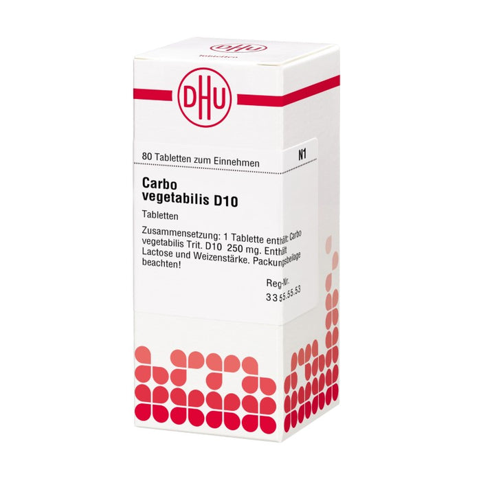 DHU Carbo vegetabilis D10 Tabletten, 80 St. Tabletten